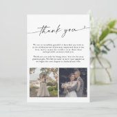 スクリプモダント結婚の2枚の写真サンキューカード サンキューカード (スタンド正面)
