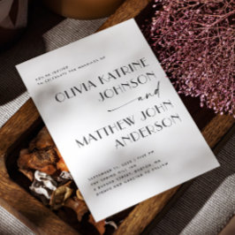 スクリプモダント結婚の | ミニマル写真+ QRコード 招待状