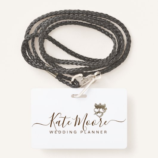 スクリプモダント結婚イベントプランナーハートクラウン バッジ (正面ランヤード)