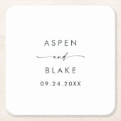 スクリプモダント結婚スクエア紙コースター スクエアペーパーコースター (正面)