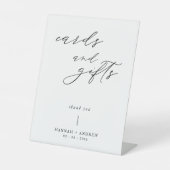 スクリプモダント結婚式のレセプションカードとギフト 台座サイン (正面)