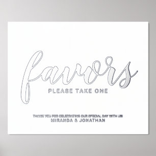 スクリプモダント結婚式の引き出物シルバー 箔ポスター