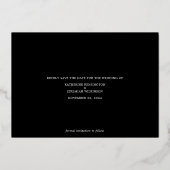 スクリプモダント結婚式の日付の保存 箔招待状 (裏面)