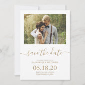 スクリプモダント結婚式の日付カードの保存 セーブザデート (正面)