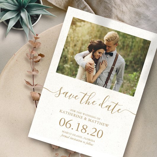 スクリプモダント結婚式の日付カードの保存 セーブザデート
