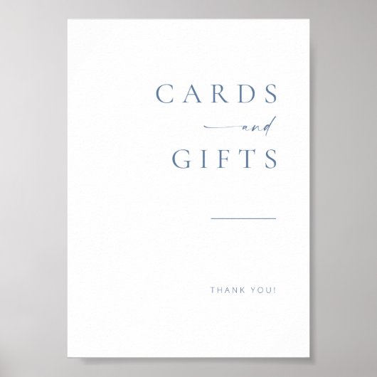 スクリプモダント結婚式カード+ギフトポスター |青 ポスター (正面)