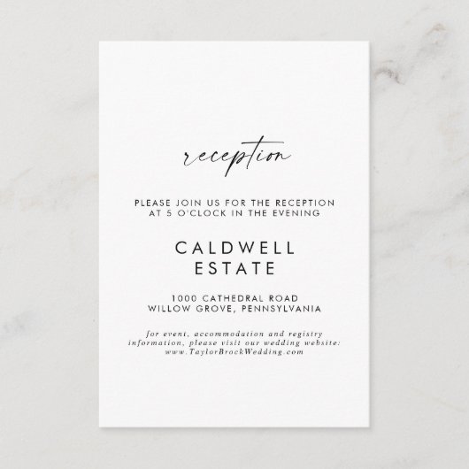 スクリプモダント結婚披露宴カード挿入 エンクロージャーカード (正面)