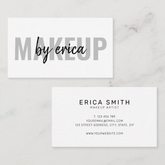 スクリプモダント署名メイクアップアーティスト 名刺 (正面/裏面)