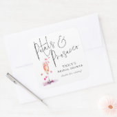 スクリプモダント花びらプロセッコブライダルシャワー感謝してい スクエアシール (封筒)