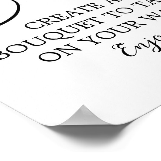 スクリプモダント花バーブライダルシャワー記号 ポスター (角)