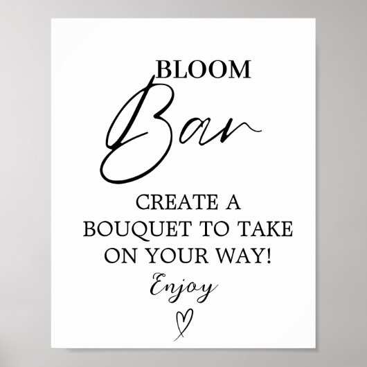 スクリプモダント花バーブライダルシャワー記号 ポスター (正面)