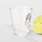 スクリプモダント花嫁バラ金ゴールドハートスクリプト名 ショットグラス (左)