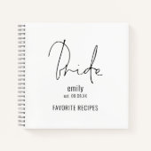 スクリプモダント花嫁氏名日付レシピ ノートブック (正面)