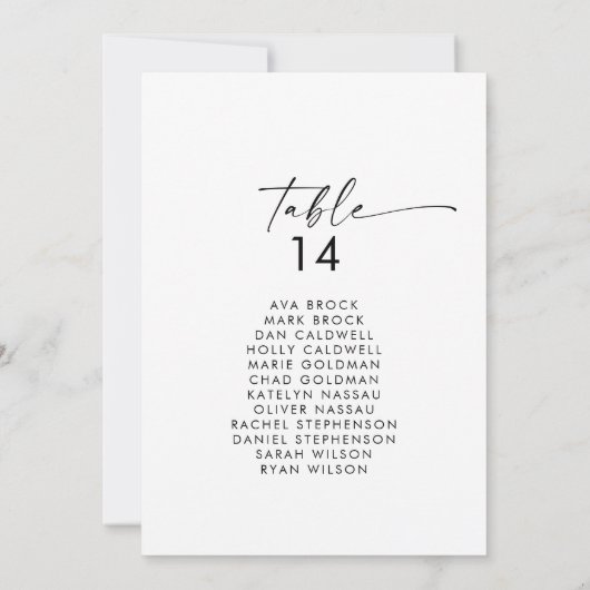 スクリプモダント表番号座席表カード (裏面)