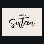 スクリプモダント表16 Off-White's結婚 テーブルナンバー<br><div class="desc">スクリプモダント表16 Off-Whiteまたはディナ結婚ー・パーティー・テーブル番号。16は書トレンディーのシックな手で書かれたフォントでアウト。このテーブル番号の背景色は、必要な色を選択するためクリックにはカスタマイズ、さらにボタンをクリックするだけで編集可能である。黒スタイリッシュとオフ白のシンプルデザイン、または選択した任意の背景色。このテーブル番号カードテンプレートは、あなたの式と披露宴の装飾素晴らしに追加を作成する速く結婚かつ簡単を作る。～あなたの結婚式の日のためのより多くの補完的なシンボルや象徴のために私の店または以下のコレクションをチェック！</div>