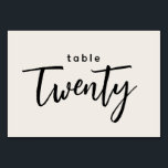 スクリプモダント表20 Off-White結婚's テーブルナンバー<br><div class="desc">スクリプトモダンテーブル20オフホワイトまたはディナ結婚ーパーティーテーブル番号。20は書トレンディーのシックな手入力フォントでアウト。このテーブル番号の背景色は、必要な色を選択するためクリックにはカスタマイズ、さらにボタンをクリックするだけで編集可能である。黒スタイリッシュとオフ白のシンプルデザイン、または選択した任意の背景色。このテーブル番号カードテンプレートは、あなたの式と披露宴の装飾素晴らしに追加を作成する速く結婚かつ簡単を作る。～あなたの結婚式の日のためのより多くの補完的なシンボルや象徴のために私の店または以下のコレクションをチェック！</div>
