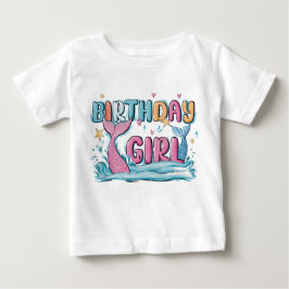 スクリプモダント誕生日ガールベビー ベビーTシャツ