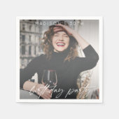 スクリプモダント誕生日パーティーの写真 スタンダードカクテルナプキン (正面)