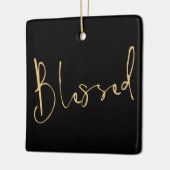 スクリプモダント賛美・クリスマス・金ゴールド・ブラック セラミックオーナメント (左)