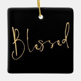 スクリプモダント賛美・クリスマス・金ゴールド・ブラック セラミックオーナメント