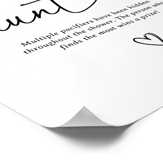 スクリプモダント赤ちゃんシャワーおしゃぶり狩り記号 ポスター (角)