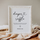 スクリプモダント赤ちゃんシャワーおむつラッフルサイン ポスター