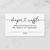 スクリプモダント赤ちゃんシャワーおむつラッフルチケット エンクロージャーカード (正面)