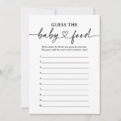 スクリプモダント赤ちゃんシャワー推測ベビーフードカード 招待状 (正面)