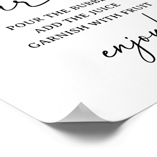 スクリプモダント赤ちゃんシャワー桃佐バー標識 ポスター (角)