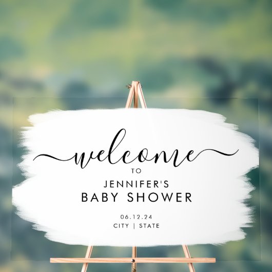 スクリプモダント赤ちゃんシャワー歓迎絵を描白 アクリルサイン (ニュートラル)