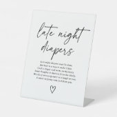 スクリプモダント赤ちゃんシャワー深夜おむつサイン 台座サイン (正面)