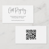 スクリプモダント赤ちゃんシャワーQRコードギフトレジストリ エンクロージャーカード (正面/裏面)