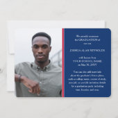 スクリプモダント赤と青4写真卒業 案内状 (裏面)