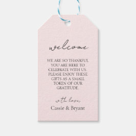 スクリプモダント赤面ピンク結婚の歓迎 ギフトタグ