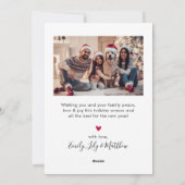 スクリプモダント赤5フォトコラージクリスマス シーズンカード (裏面)