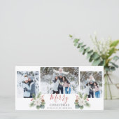 スクリプモダント赤&白メリークリスマス3枚の写真 シーズンカード (スタンド正面)