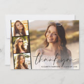 スクリプモダント重ねフォトストリップ卒業 サンキューカード (正面)