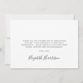 スクリプモダント重ねフォトストリップ卒業 サンキューカード (裏面)