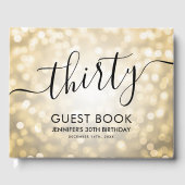スクリプモダント金ゴールドグリッターライト30th誕生日 ゲストブック (正面)