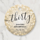 スクリプモダント金ゴールドグリッターライト30th誕生日 フェイバータグ (正面)