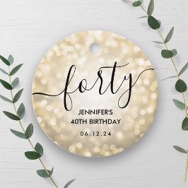 スクリプモダント金ゴールドグリッターライト40歳の誕生日 フェイバータグ