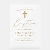 スクリプモダント金ゴールドスクリプトバプテスマへようこそ アクリルサイン (正面)