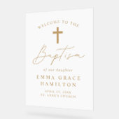 スクリプモダント金ゴールドスクリプトバプテスマへようこそ アクリルサイン (傾斜)