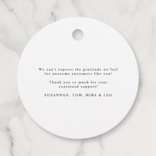 スクリプモダント金ゴールドスノーフレークホリデービジネス フェイバータグ (裏面)