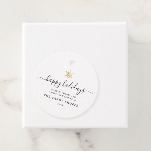 スクリプモダント金ゴールドスノーフレークホリデービジネス フェイバータグ (インサイチュ)