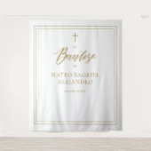 スクリプモダント金ゴールドスペインのBautizo Backdrop タペストリー (正面)