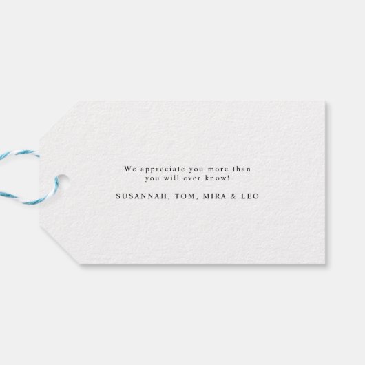 スクリプモダント金ゴールドハートビジネスハッピーホリデー ギフトタグ (裏面横)