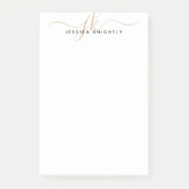 スクリプモダント金ゴールドモノグラムイニシャルミニマル ポストイット (正面)