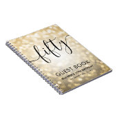 スクリプモダント金ゴールドライト50th誕生日ゲストブック ノートブック (右側)