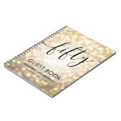 スクリプモダント金ゴールドライト50th誕生日ゲストブック ノートブック (左側)